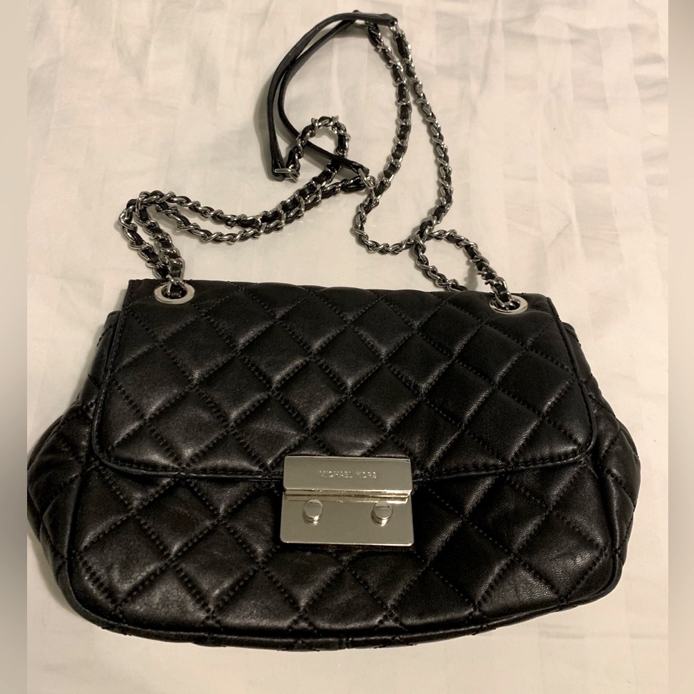 Michael Kors Black Quilted Crossbody Bag